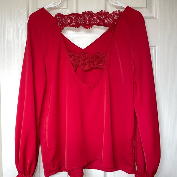 Lace back detail blouse medium NWOT - Picture 3 of 4